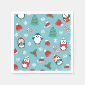Serviette En Papier Cute Christmas Penguins Pattern (Devant)