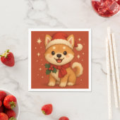 Serviette En Papier Cute Christmas puppy (En situation)