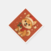 Serviette En Papier Cute Christmas puppy (Coin)