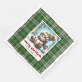 Serviette En Papier Cute Christmas Snowman Napkins Editable Watercolor (Coin)
