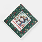 Serviette En Papier Cute Christmas Snowman Napkins Personalized Kids (Coin)