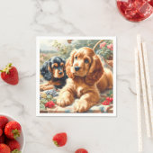 Serviette En Papier Cute Cocker Peinture Espagnole (En situation)
