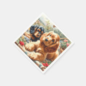 Serviette En Papier Cute Cocker Peinture Espagnole (Coin)