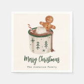 Serviette En Papier Cute Cookies and Cocoa Warm Wishes Holiday (Devant)