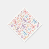 Serviette En Papier Cute Coquette Bunny & Pink Bows Easter Napkins (Coin)