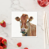 SERVIETTE EN PAPIER CUTE COW (En situation)