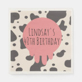 Serviette En Papier Cute Cow Imprimer Adult Party 40e Anniversaire (Devant)
