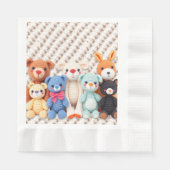 Serviette En Papier Cute Crocheted Stuffed Animals Boy's Baby Shower (Devant)