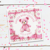 Serviette En Papier Cute Crocheted Teddy Bear Girl's Baby Shower