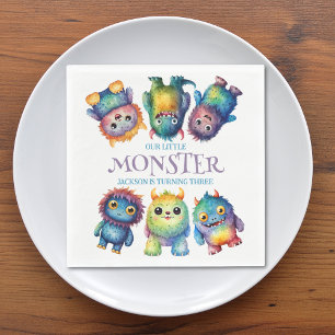 Serviette En Papier Cute Cudely Colorful Petits Monsters Anniversaire 