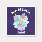 Serviette En Papier Cute Cupcake et Joyeuse crème glacée Anniversaire (Devant)