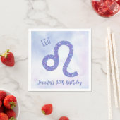Serviette En Papier Cute Custom Leo Astrologie Purple Anniversaire (En situation)