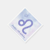 Serviette En Papier Cute Custom Leo Astrologie Purple Anniversaire (Coin)