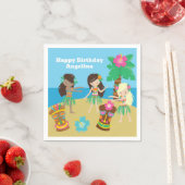 Serviette En Papier Cute Custom Luau Beach Anniversaire Fête Hula Girl (En situation)