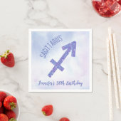 Serviette En Papier Cute Custom Sagittarius Purple Anniversaire (En situation)