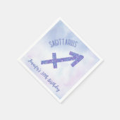 Serviette En Papier Cute Custom Sagittarius Purple Anniversaire (Coin)