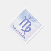 Serviette En Papier Cute Custom Virgo Purple Astrologie Anniversaire (Coin)