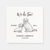 Serviette En Papier Cute Dachshund Golden Retriever Chien Mariage (Devant)