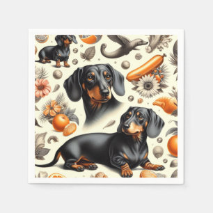 Serviette En Papier Cute Dachshund Motif