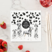 Serviette En Papier Cute Dalmatiens Noir & Blanc Zones Joyeuses (En situation)