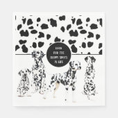 Serviette En Papier Cute Dalmatiens Noir & Blanc Zones Joyeuses (Devant)