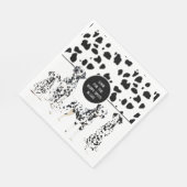 Serviette En Papier Cute Dalmatiens Noir & Blanc Zones Joyeuses (Coin)