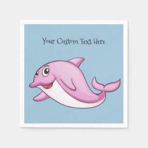 Serviette En Papier Cute dauphin papier texte personnalisé serviettes