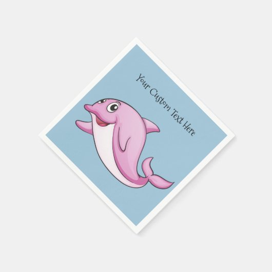 Serviette En Papier Cute dauphin papier texte personnalisé serviettes (Coin)