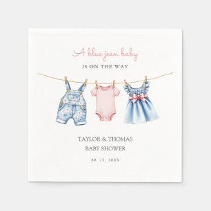 Serviette En Papier Cute Denim Blue Jean Baby shower fille