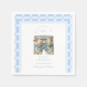 Serviette En Papier Cute Denim Teddy Bear Baby shower (Devant)