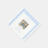 Serviette En Papier Cute Denim Teddy Bear Baby shower (Coin)