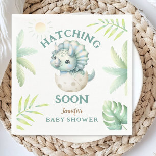 Serviette En Papier Cute Dino Triceratops Dinosaur Boy Baby shower