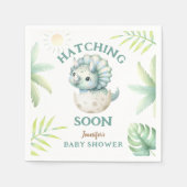 Serviette En Papier Cute Dino Triceratops Dinosaur Boy Baby shower (Devant)