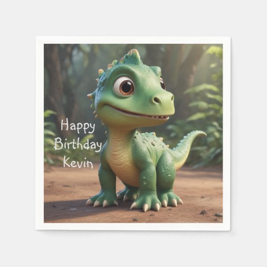 Serviette En Papier Cute Dinosaur (Devant)