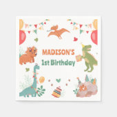 Serviette En Papier Cute Dinosaur Anniversaire (Devant)