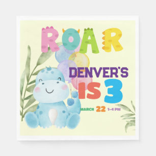 Serviette En Papier Cute Dinosaur Anniversaire Fête Enfants Dino Boys