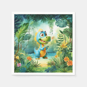 Serviette En Papier Cute Dinosaur Anniversaire serviettes