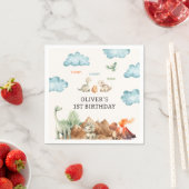Serviette En Papier Cute Dinosaur | Clouds Anniversaire de enfant Part (En situation)