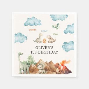 Serviette En Papier Cute Dinosaur   Clouds Anniversaire de enfant Part