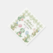 Serviette En Papier Cute Dinosaur En vichy 1er anniversaire (Coin)