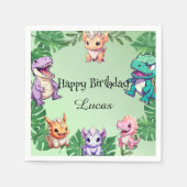 Serviette En Papier Cute dinosaur jungle anniversaire de enfant de l'é (Devant)