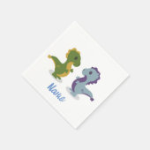 Serviette En Papier Cute Dinosaur Paire Thunder_Cove (Coin)