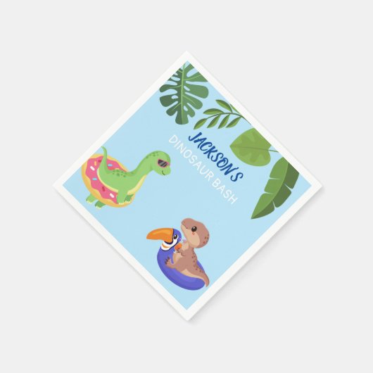 Serviette En Papier Cute Dinosaur Pool Party Jungle Thème (Coin)