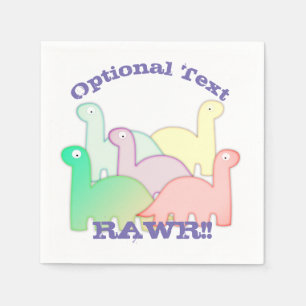 Serviette En Papier Cute Dinosaures Pastel Coloré