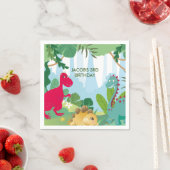 Serviette En Papier Cute Dinosaures Thème Anniversaire (En situation)