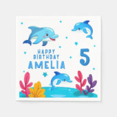 Serviette En Papier Cute Dolphin Sea Animals Birthday Party (Devant)