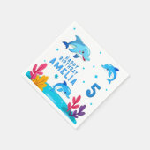Serviette En Papier Cute Dolphin Sea Animals Birthday Party (Coin)