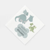 Serviette En Papier Cute Dragon Bleu Vert Nom personnalisé Anniversair (Coin)