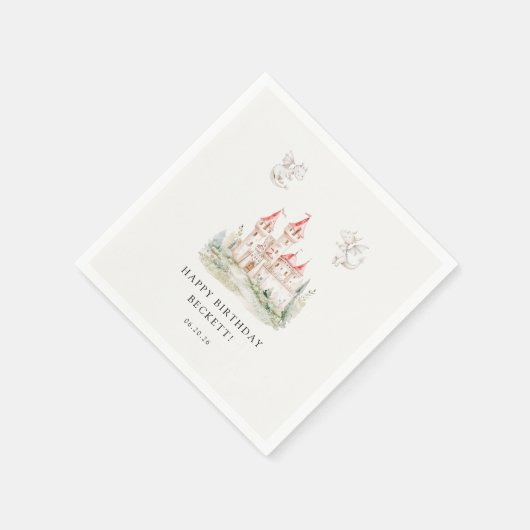 Serviette En Papier Cute Dragon Castle fête d'anniversaire (Coin)