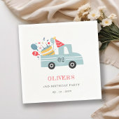 Serviette En Papier Cute Dusky Blue N'importe quel âge Anniversaire Fê